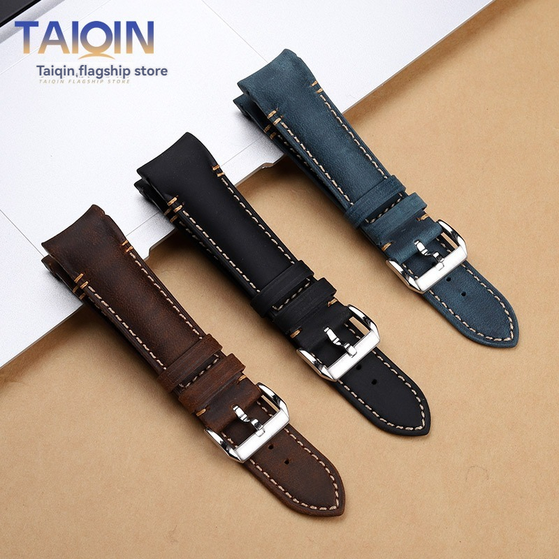 Curved Spring Bar - Tali Jam Kulit Retro Matte Ujung