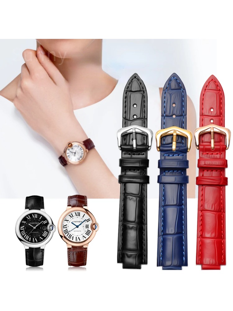Cartier Watch Tank - Tali jam kulit asli untuk Tank